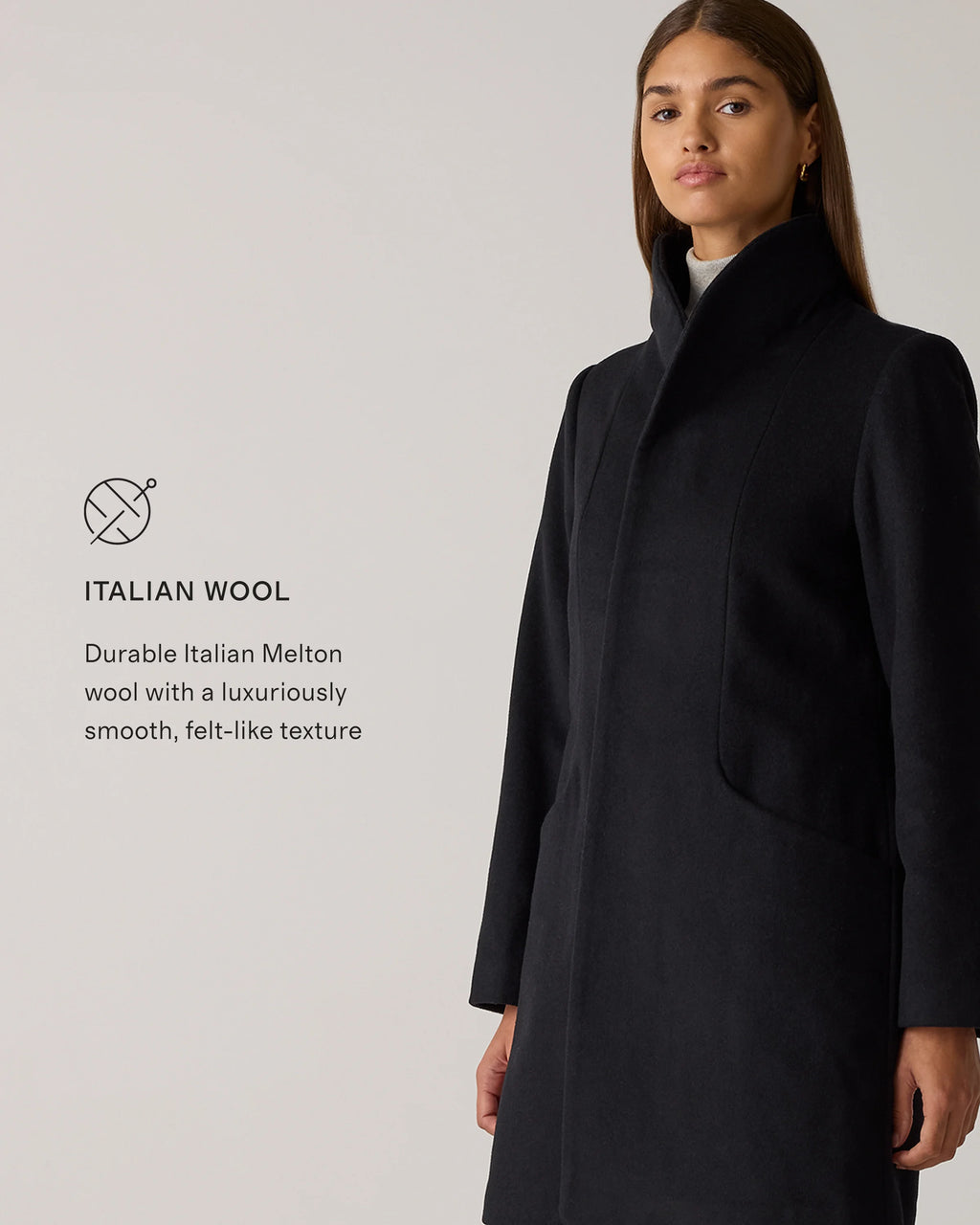Italian Wool Cocoon Coat - XS / Black
