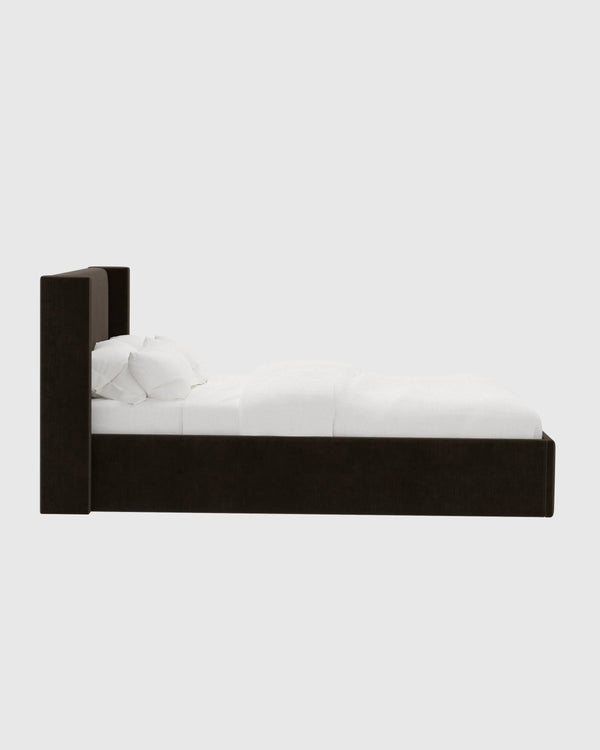 Wingback Bed in Performance Velvet - Full / Butterscotch