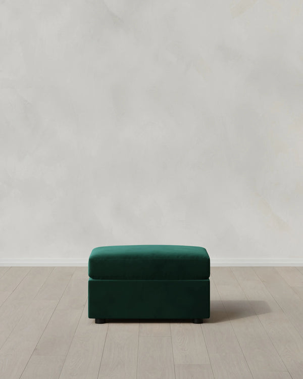 Brennan Ottoman in Performance Velvet - One Size / Taupe