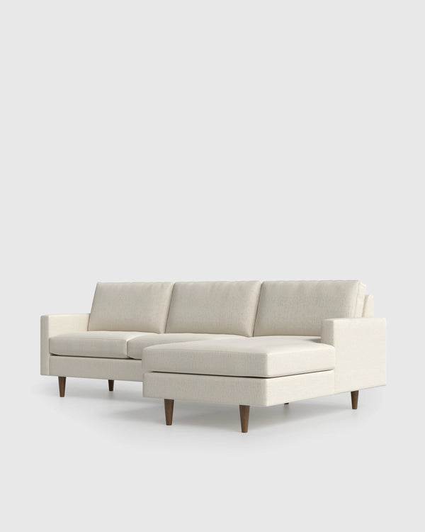Atlas Midcentury Chaise Sectional in Performance Chenille Linen Blend - 106" Right Arm / Sorrell
