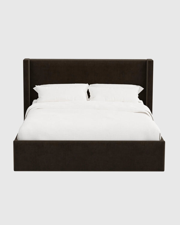 Wingback Bed in Performance Velvet - Full / Butterscotch