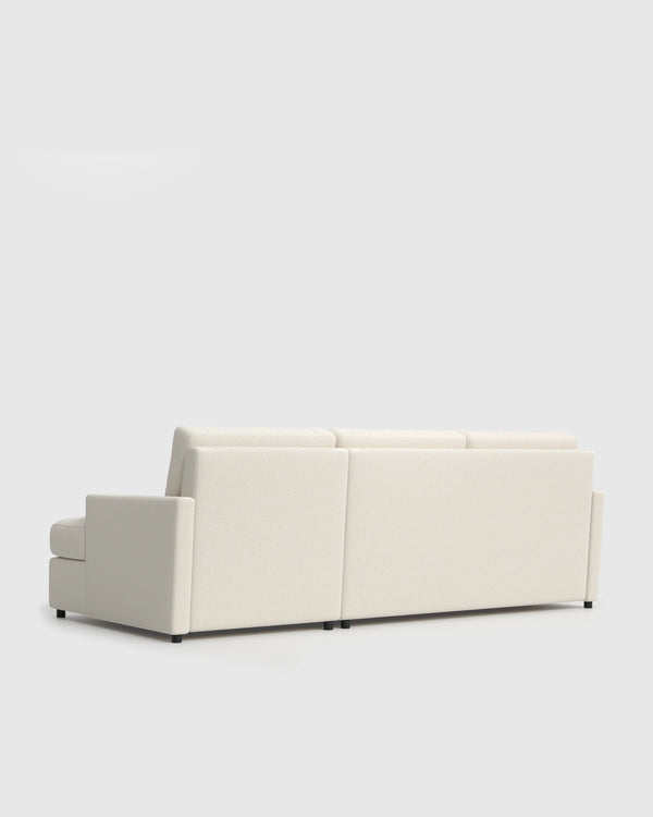 Brennan Performance Chenille Linen Blend Chaise Sectional - Right Arm / Snow