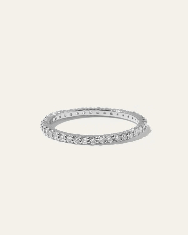 Diamond Shared Prong Eternity Band - 4 / Yellow Gold