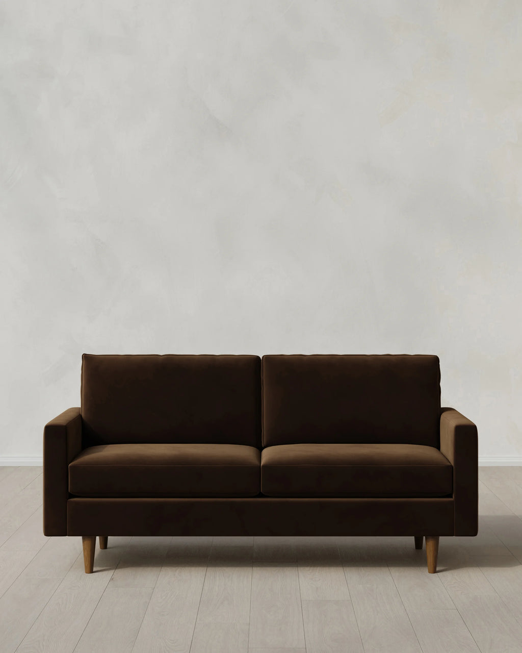 Atlas Midcentury Sofa in Performance Velvet - 6ft / Ivory