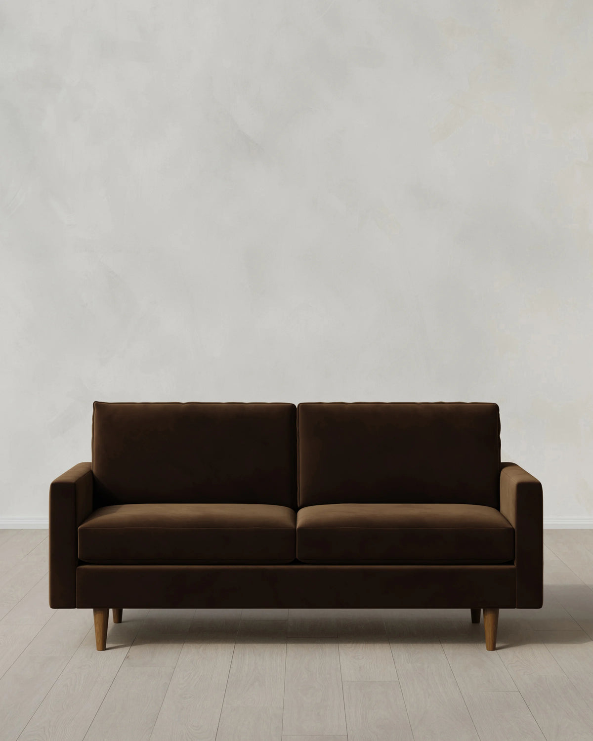 Atlas Midcentury Sofa in Performance Velvet - 6ft / Ivory