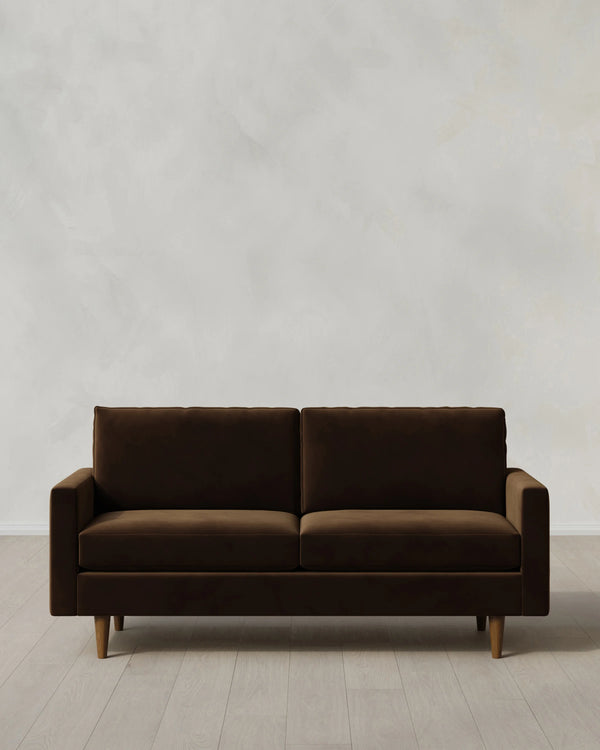 Atlas Midcentury Sofa in Performance Velvet - 6ft / Ivory