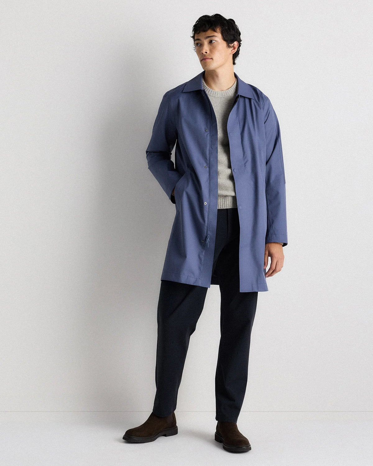 Weather Proof Long Rain Jacket - S / Storm Blue Main image