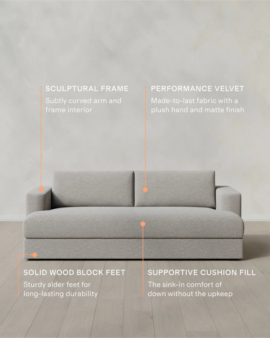 Sierra Curved Arm Sofa in Performance Basketweave - 7ft / Flax