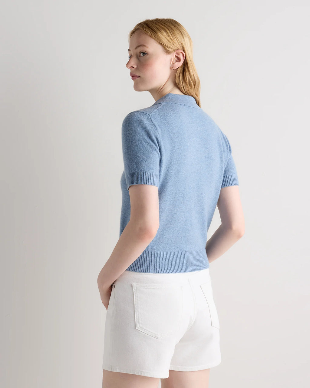 Mongolian Cashmere Short Sleeve Polo - XS / Oatmeal