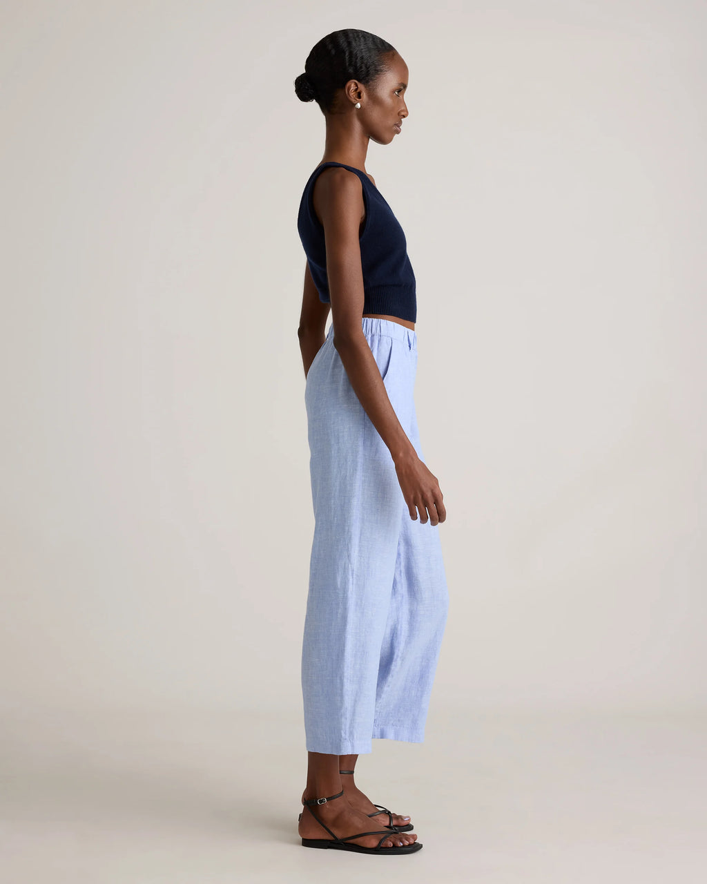 100% European Linen Pants - XS / White