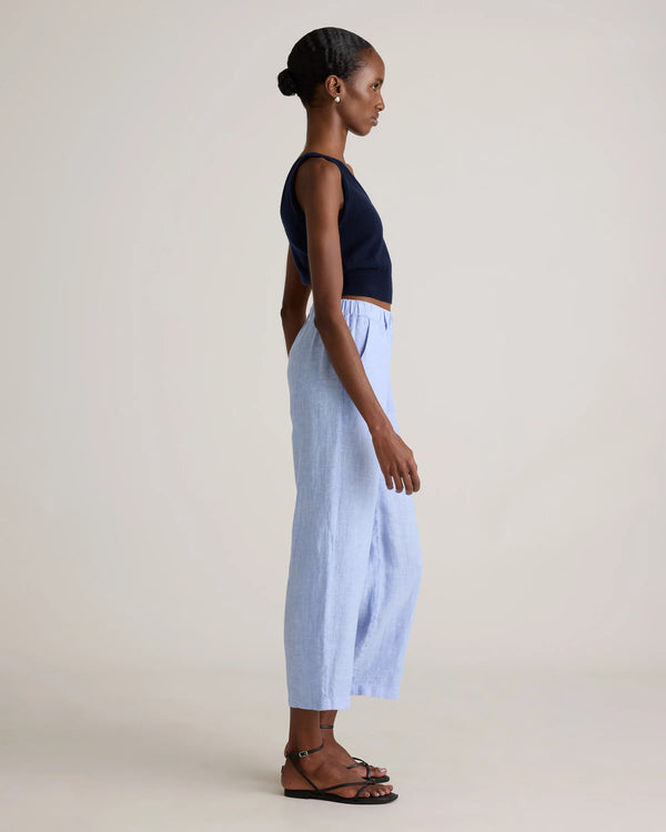 100% European Linen Pants - XS / White