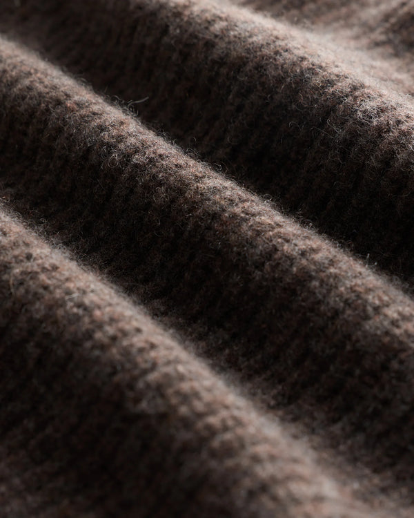Mongolian Cashmere Fisherman Full Zip Sweater - S / Teak