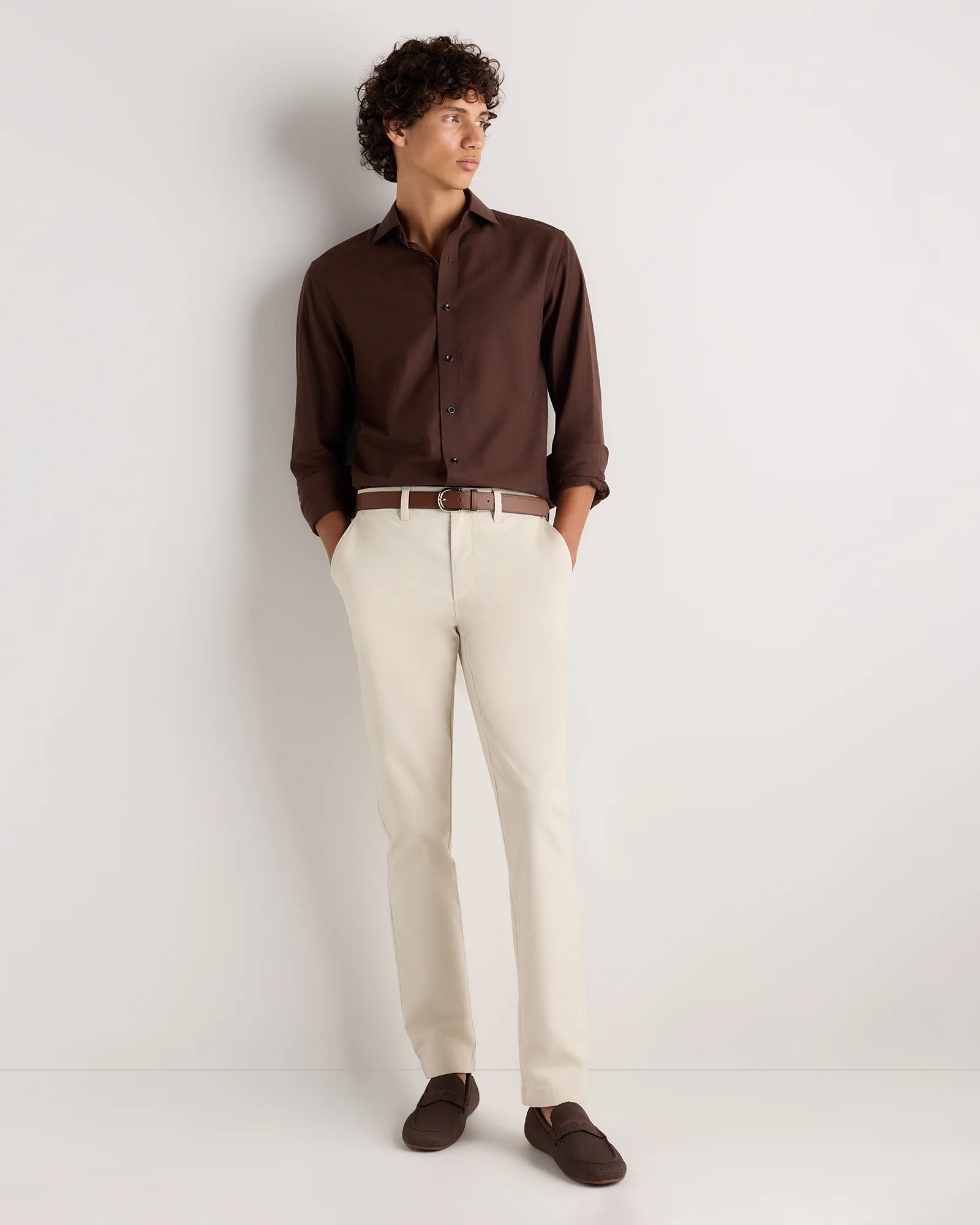 Organic Cotton Stretch Chino Pants - Slim - 30X30 / Stone Secondary image