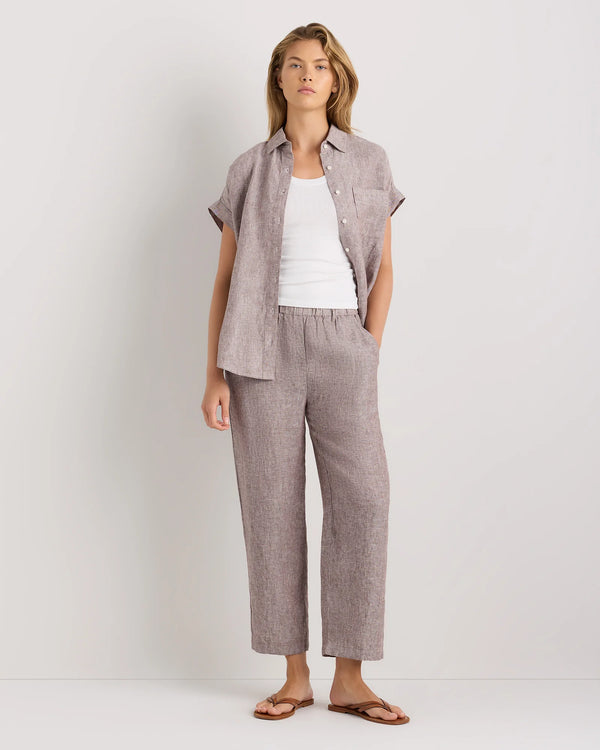 100% European Linen Pants - XS / White