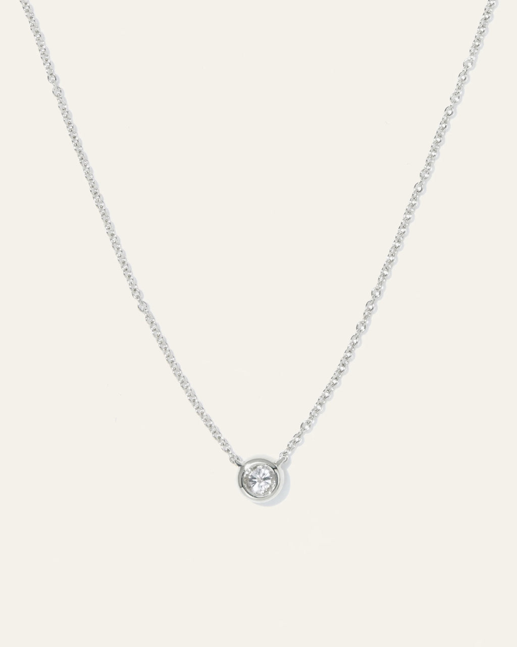 14K Gold Diamond Bezel Necklace - One Size / Yellow Gold