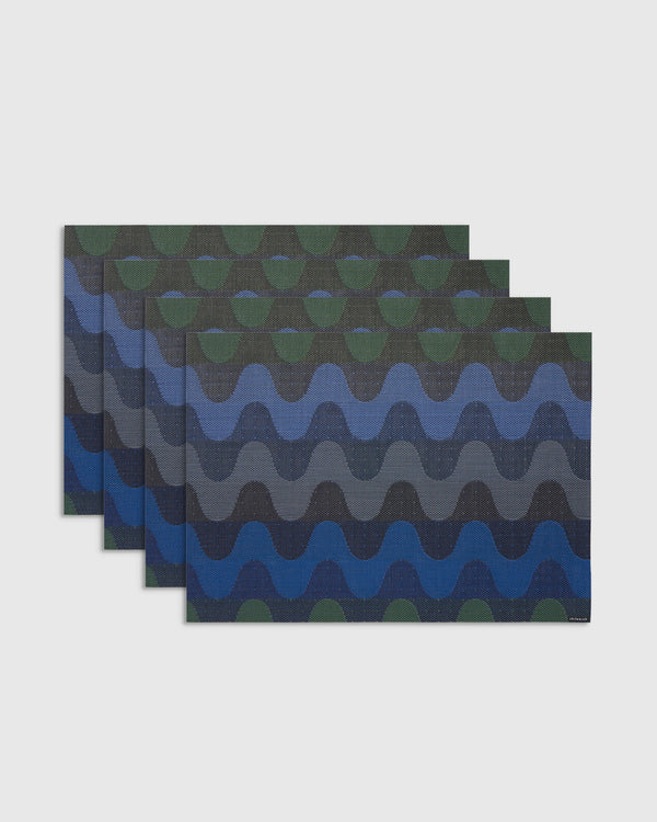 Wiggle Easy-Care Rectangular Placemat, Set of 4 by Chilewich - One Size / Heatwave