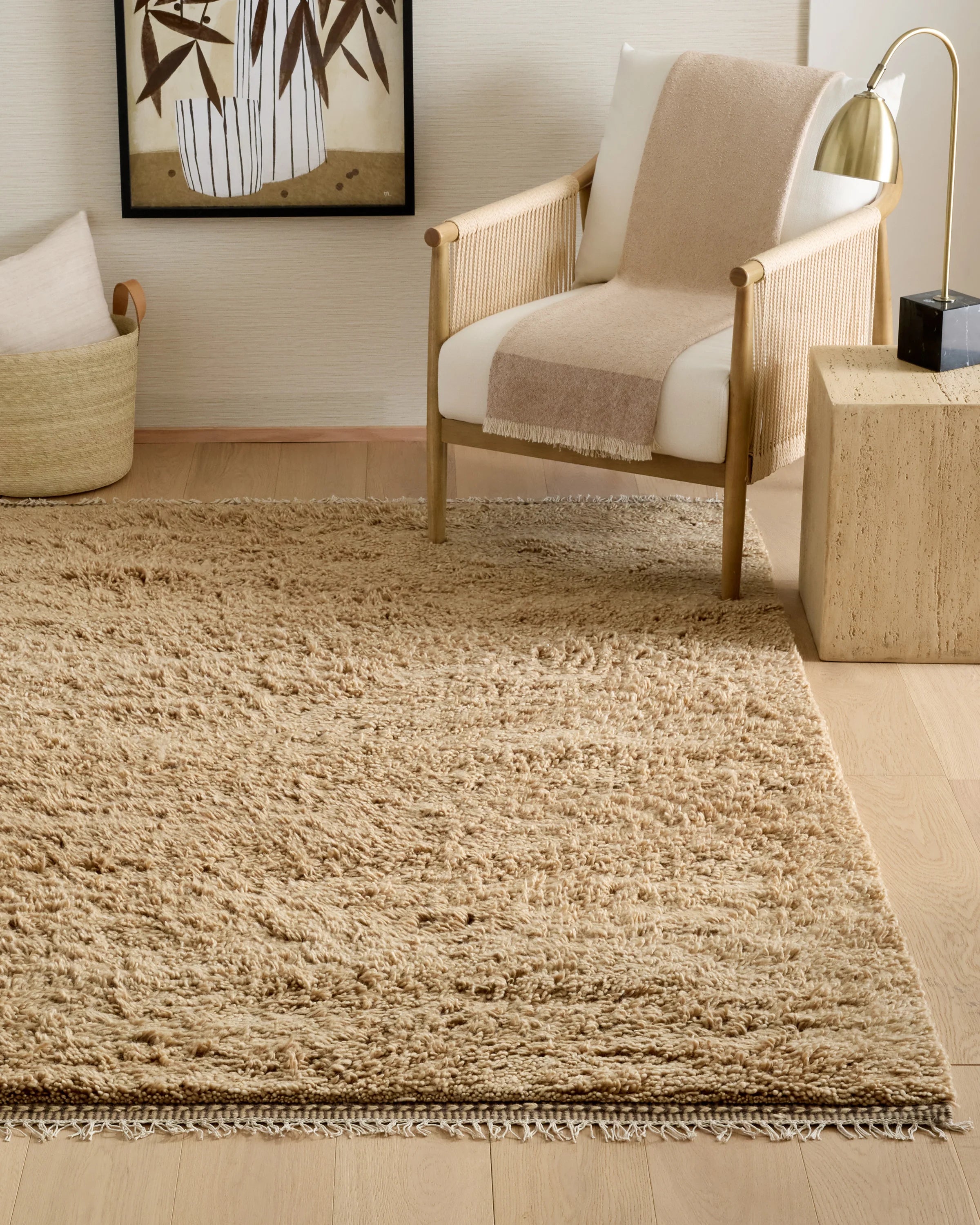 Dover Wool Shag Rug - 5' x 8' / Natural Secondary image