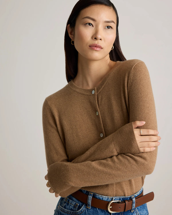 Mongolian Cashmere Cardigan Sweater - XS / Black