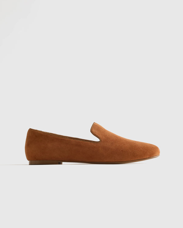 Italian Suede Slipper Loafer - 5 / Cognac