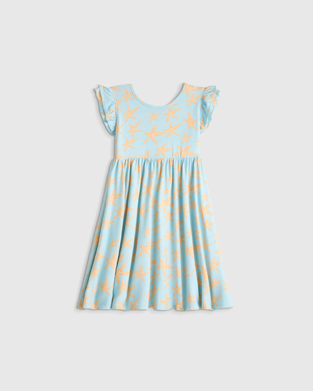 Bamboo Short Sleeve Flutter Twirl Dress - 2T / Starfish Pool Main image
