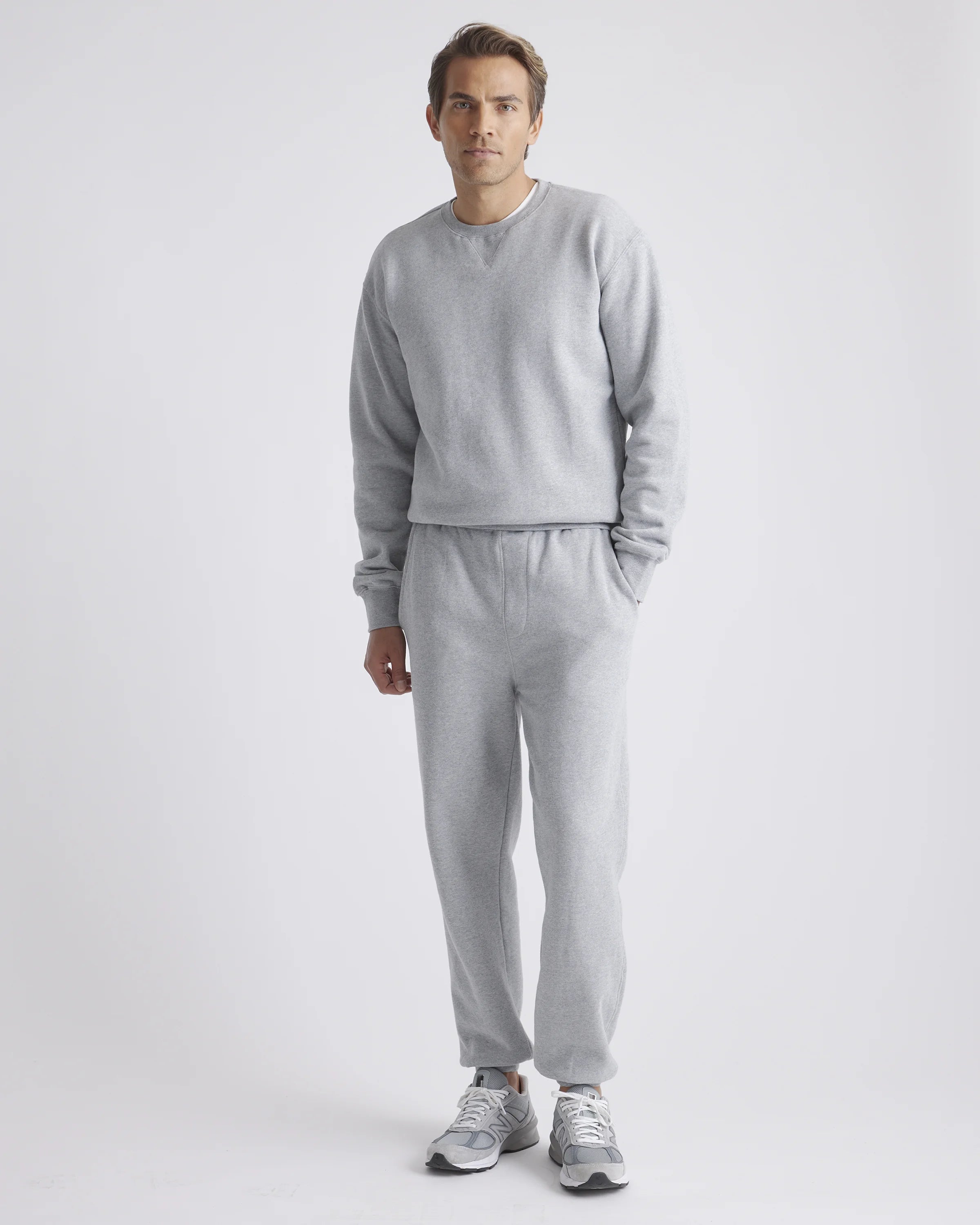 Organic Heavyweight Fleece Crew - S / Heather Grey Secondary image