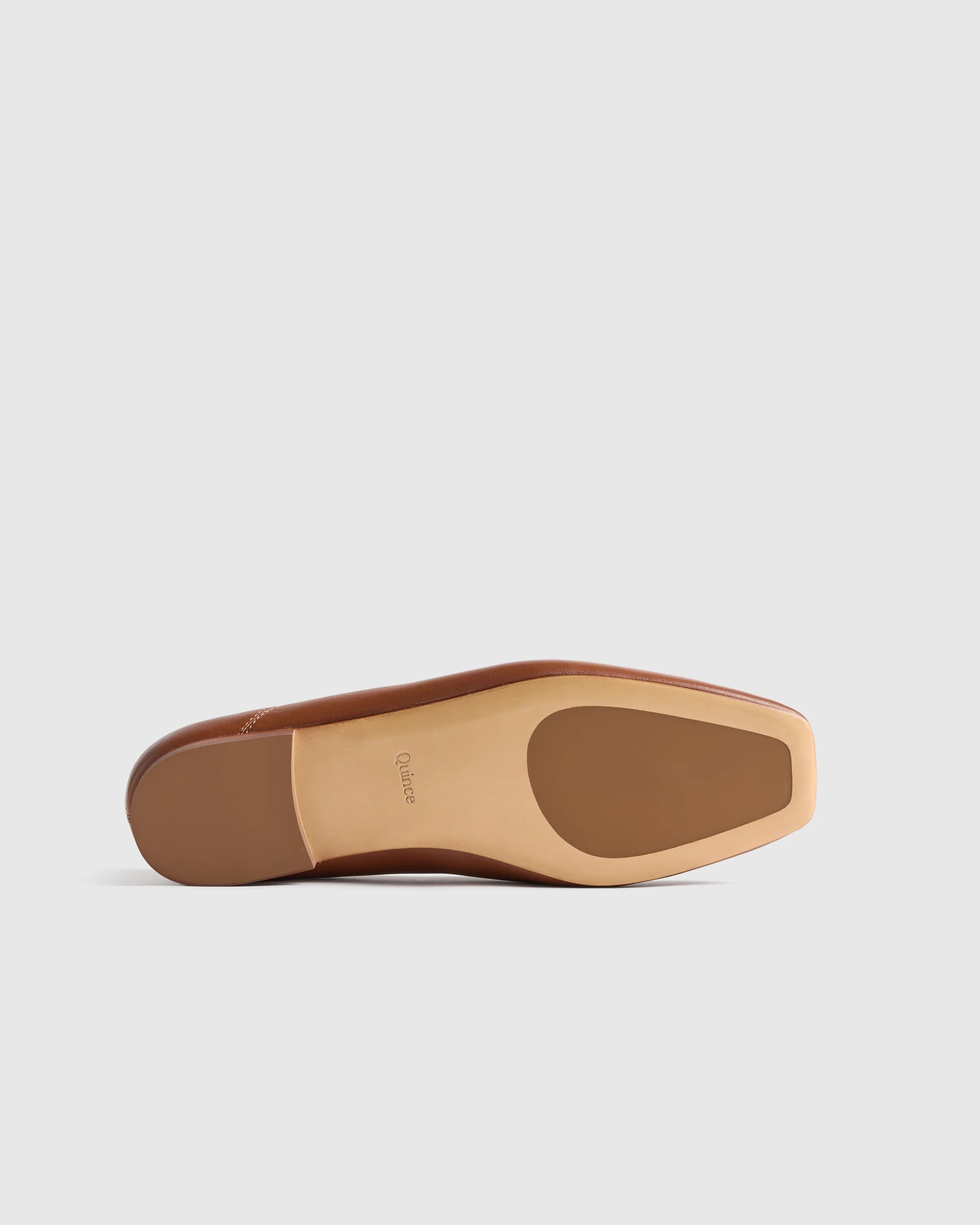 Italian Leather Square Toe Ballet Flat - 5 / Cognac Secondary image