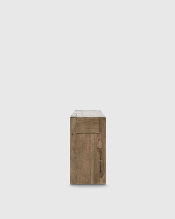 Reclaimed Oak Waterfall Console Table - One Size / Weathered Oak