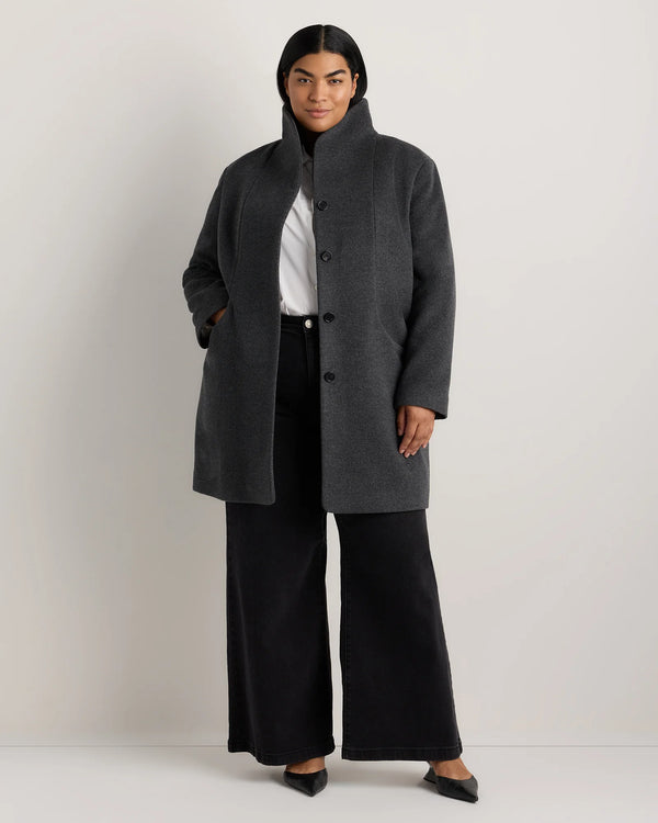 Wool Cashmere Cocoon Coat - 1X / Caramel