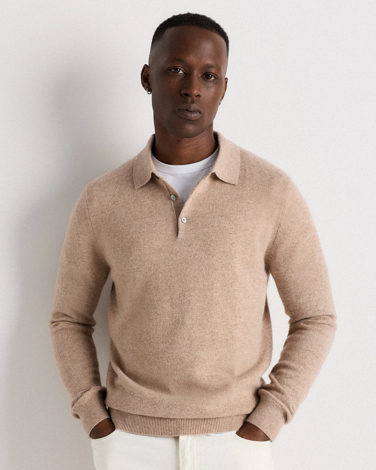Mongolian Cashmere Polo Sweater - S / True Navy