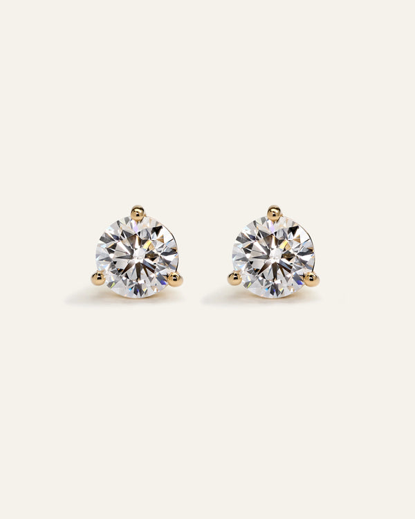 14K Gold Lab Grown Diamond Martini Studs - 4ctw - One Size / Yellow Gold