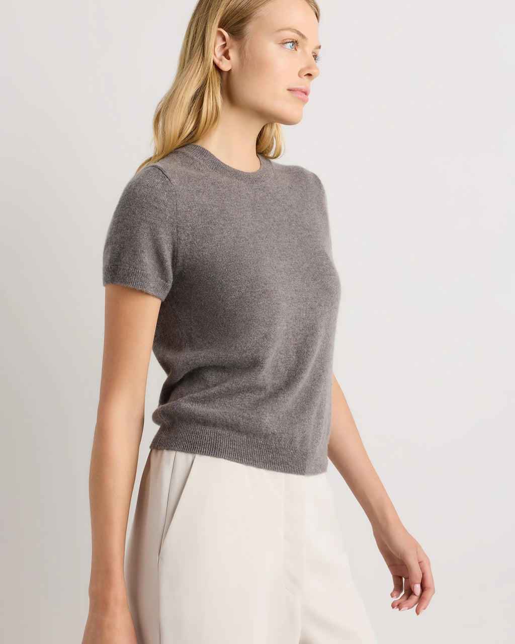 Mongolian Cashmere Tee - XS / Pale Custard Yellow