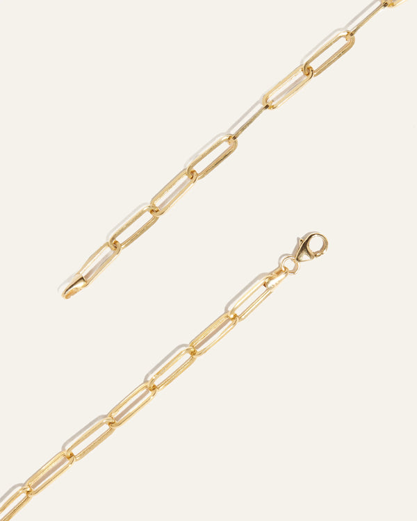 14K Gold Paperclip Chain Necklace - 4.4mm - 16" / Yellow Gold