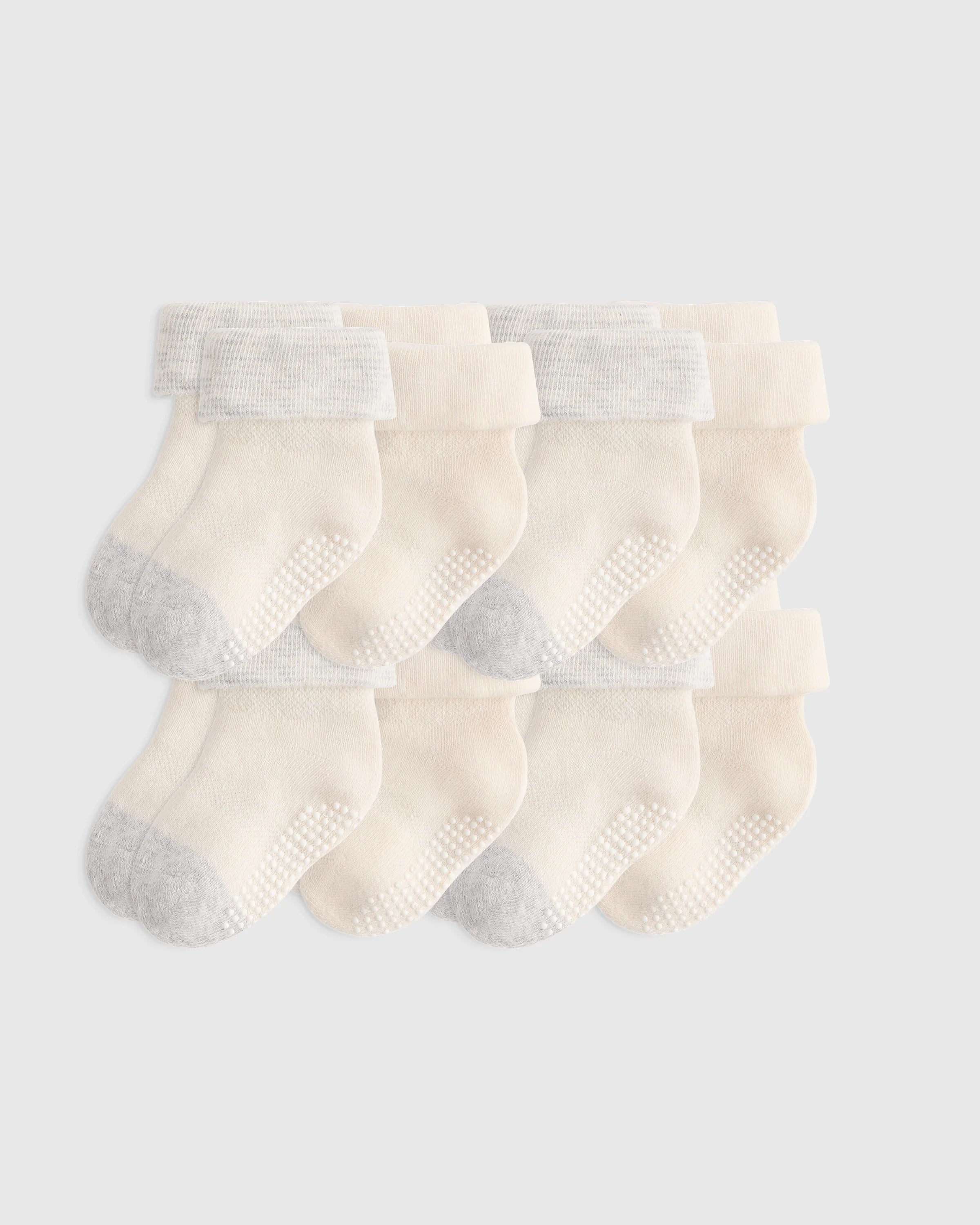 Organic Cotton Gripper Fold Over Socks 8-Pack - One Size / Blue Multi Secondary image