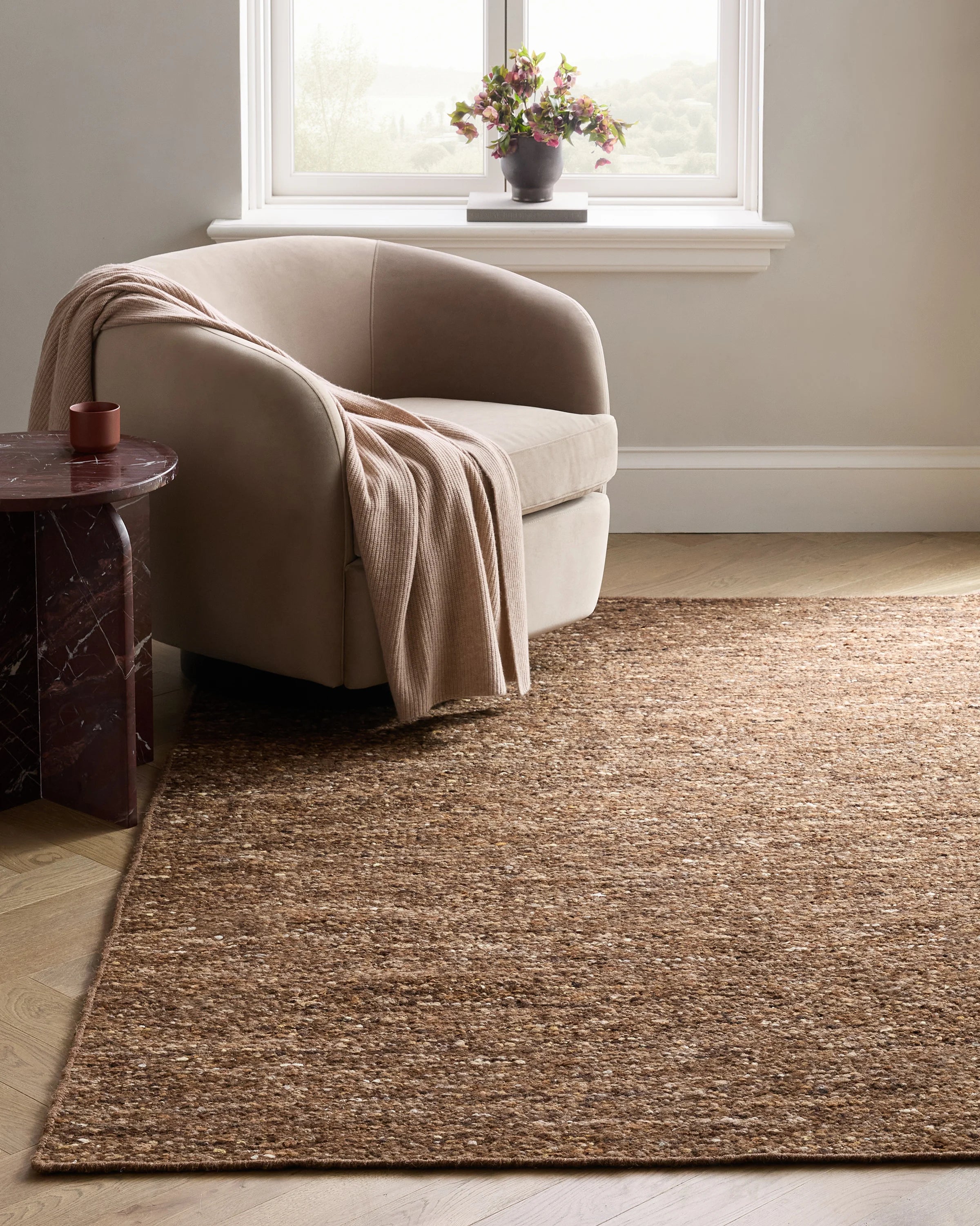 Liam Handwoven Wool Boucle Rug - 5' x 8' / Brown Secondary image
