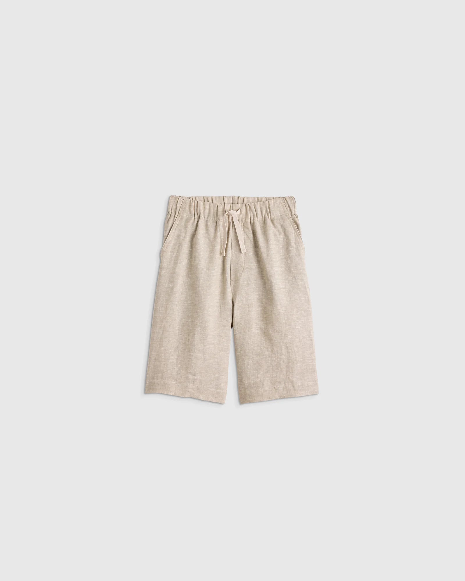 100% European Linen Pull-On Shorts - 6 / Blue Pinstripe Secondary image