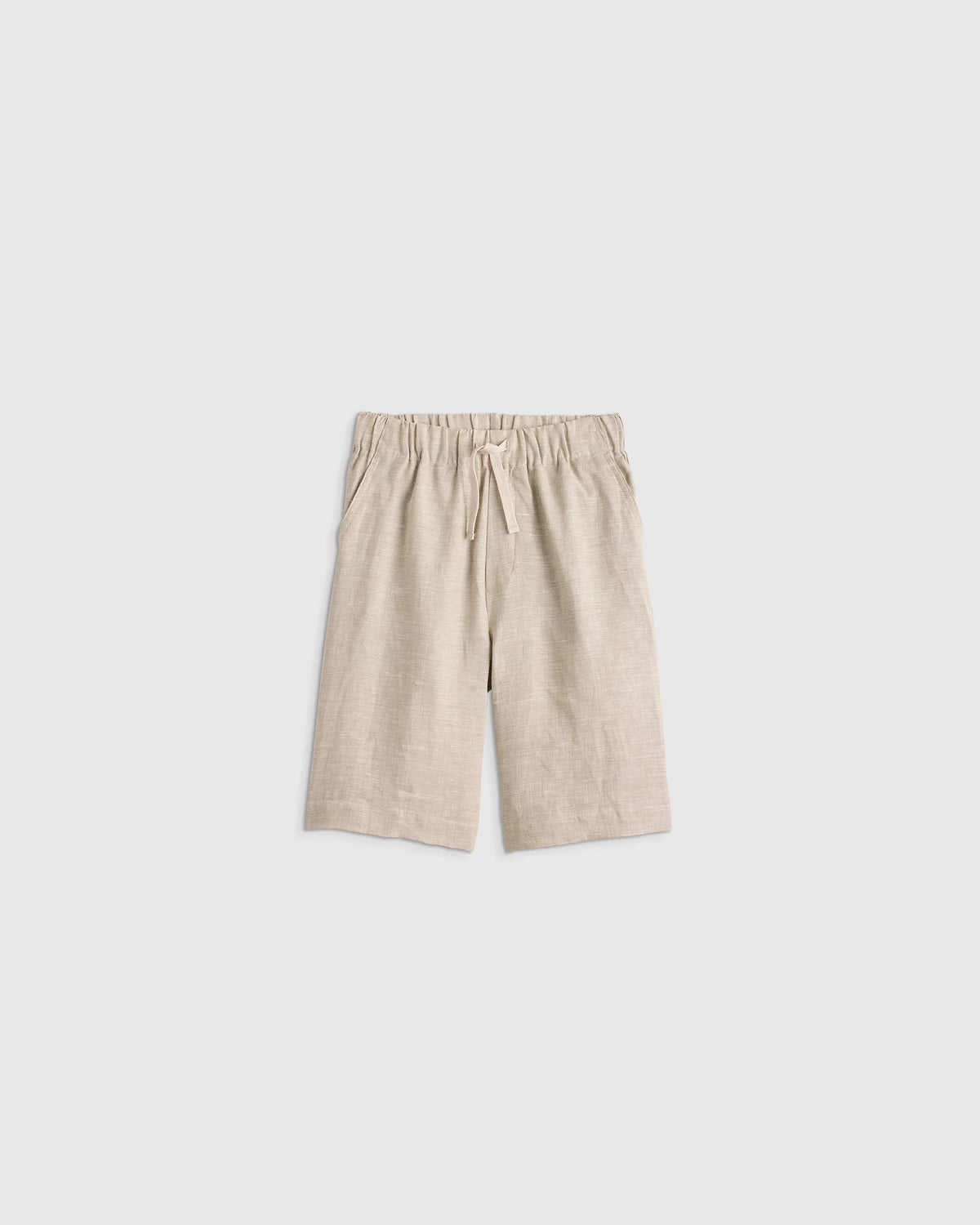 100% European Linen Pull-On Shorts - 6 / Blue Pinstripe Main image