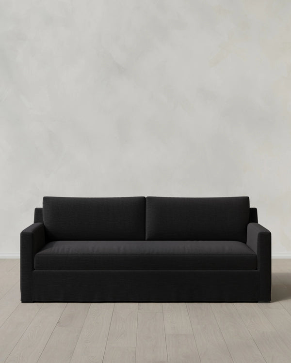 Ellery Slipcover Sofa in Performance Linen - 7ft / Sand