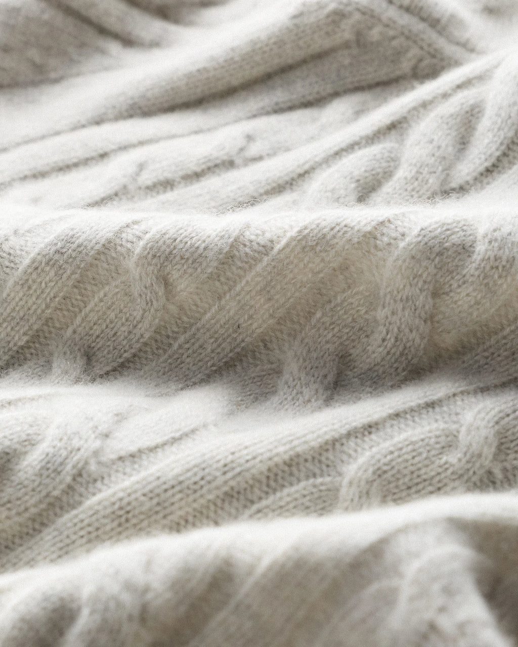 Luxe Baby Cashmere Cable Quarter Zip Sweater - S / Pearled Ivory