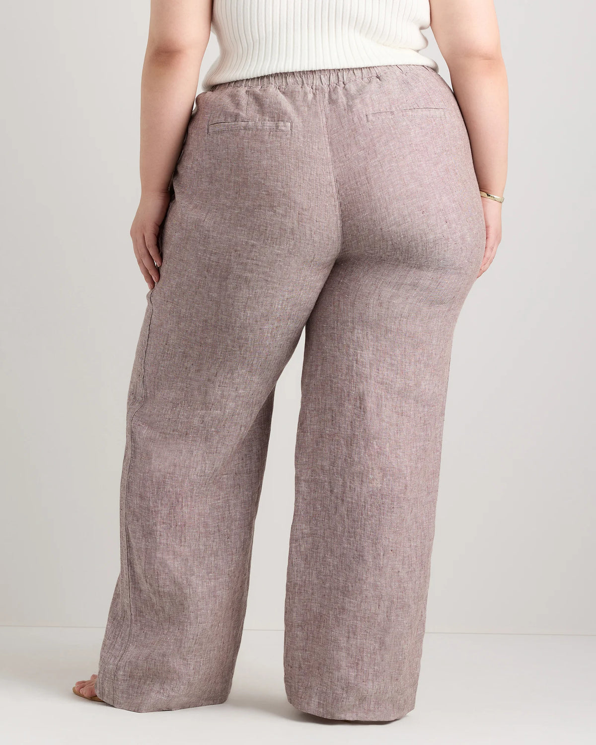 100% European Linen Wide Leg Pants - 1X / Black