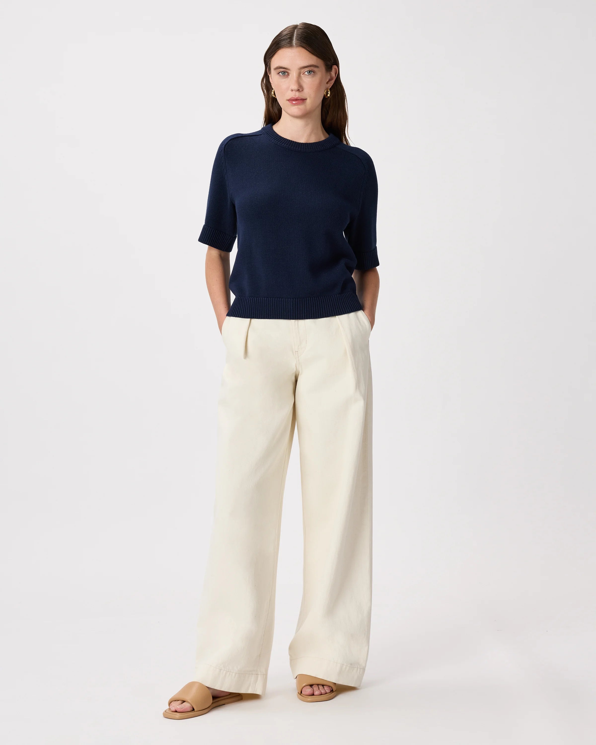 100% Organic Cotton Sweater Tee - XS / Navy Secondary image