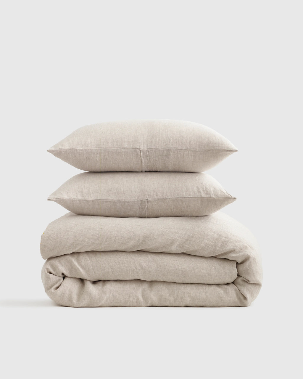 European Linen Duvet Cover Set - Twin / Peach