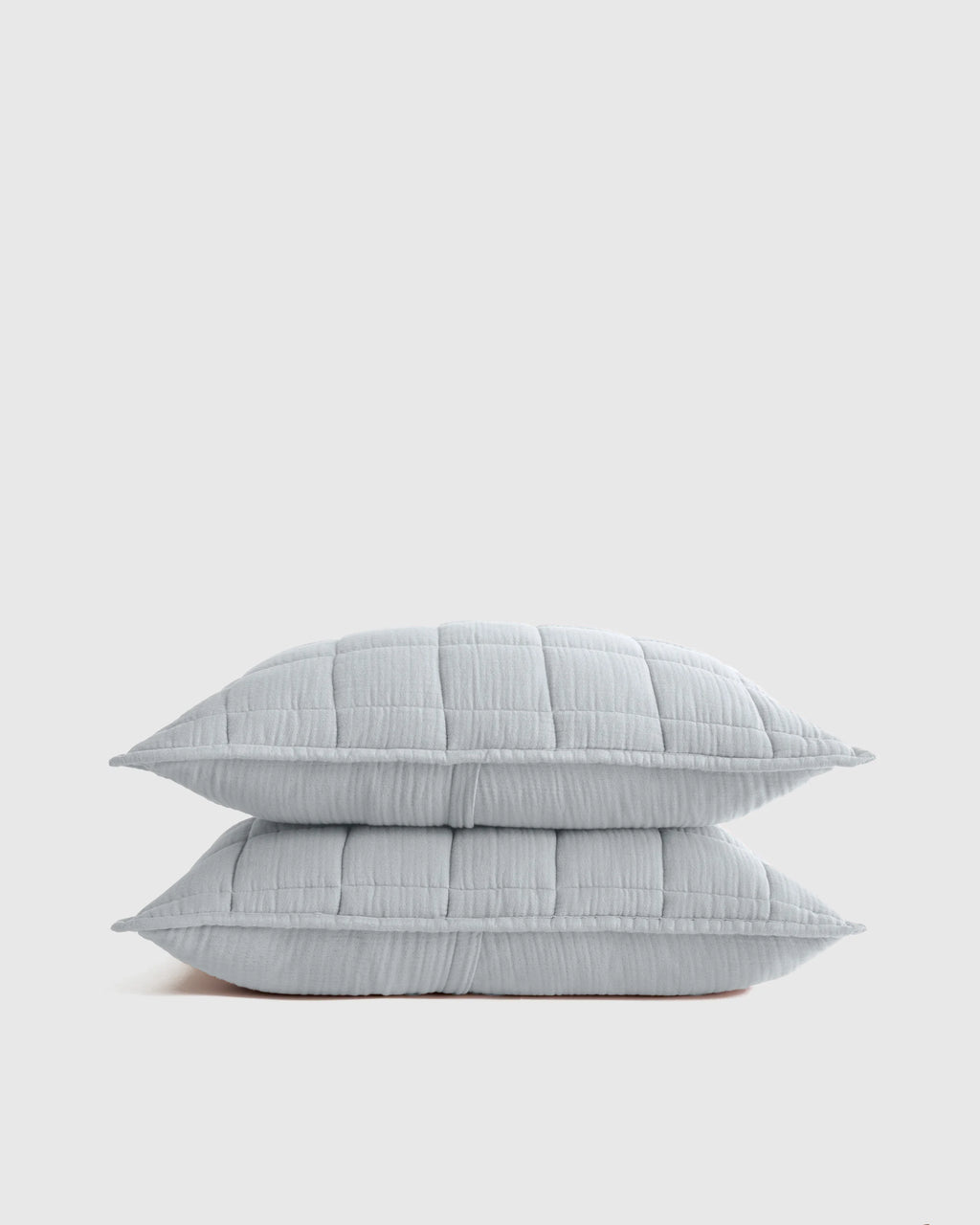 Organic Cotton Gauze Box Quilt Sham Set - Standard / Mineral