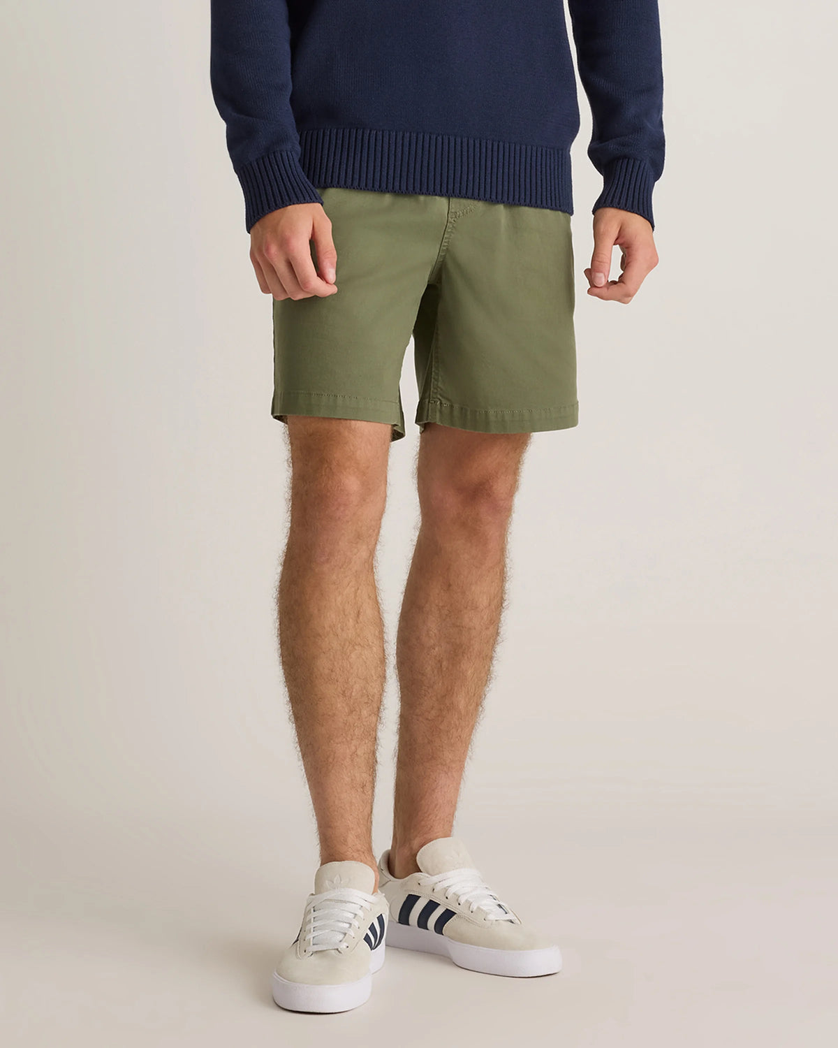 Cotton Chino Drawstring Shorts - 7" - S / Trellis Main image