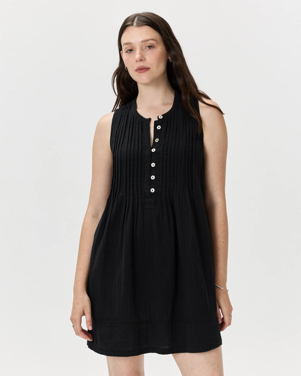 100% Organic Cotton Gauze Sleeveless Swing Dress - XS / Amaranth Pink