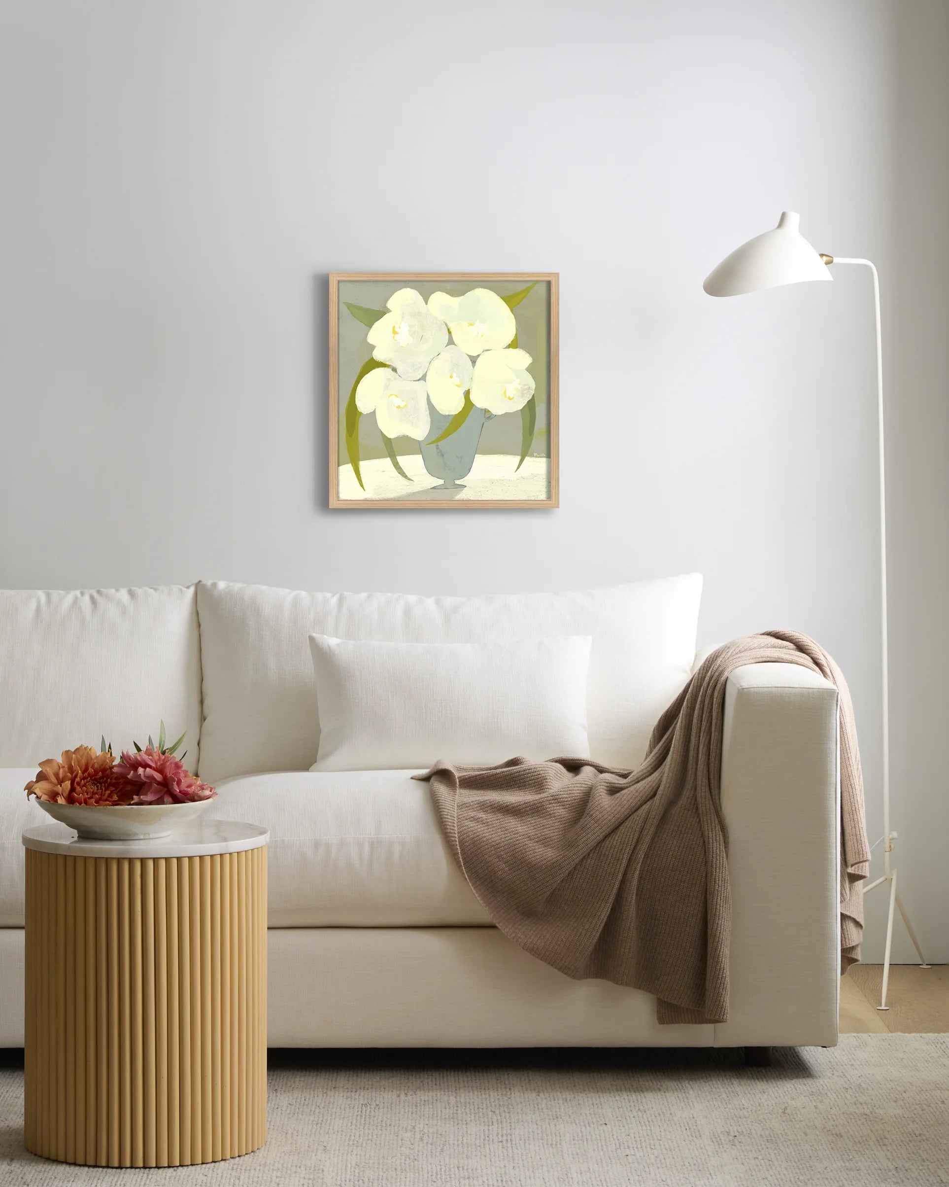 Vase with White Flowers by Marco Marella - 21.25"x21.25" / Oak Secondary image