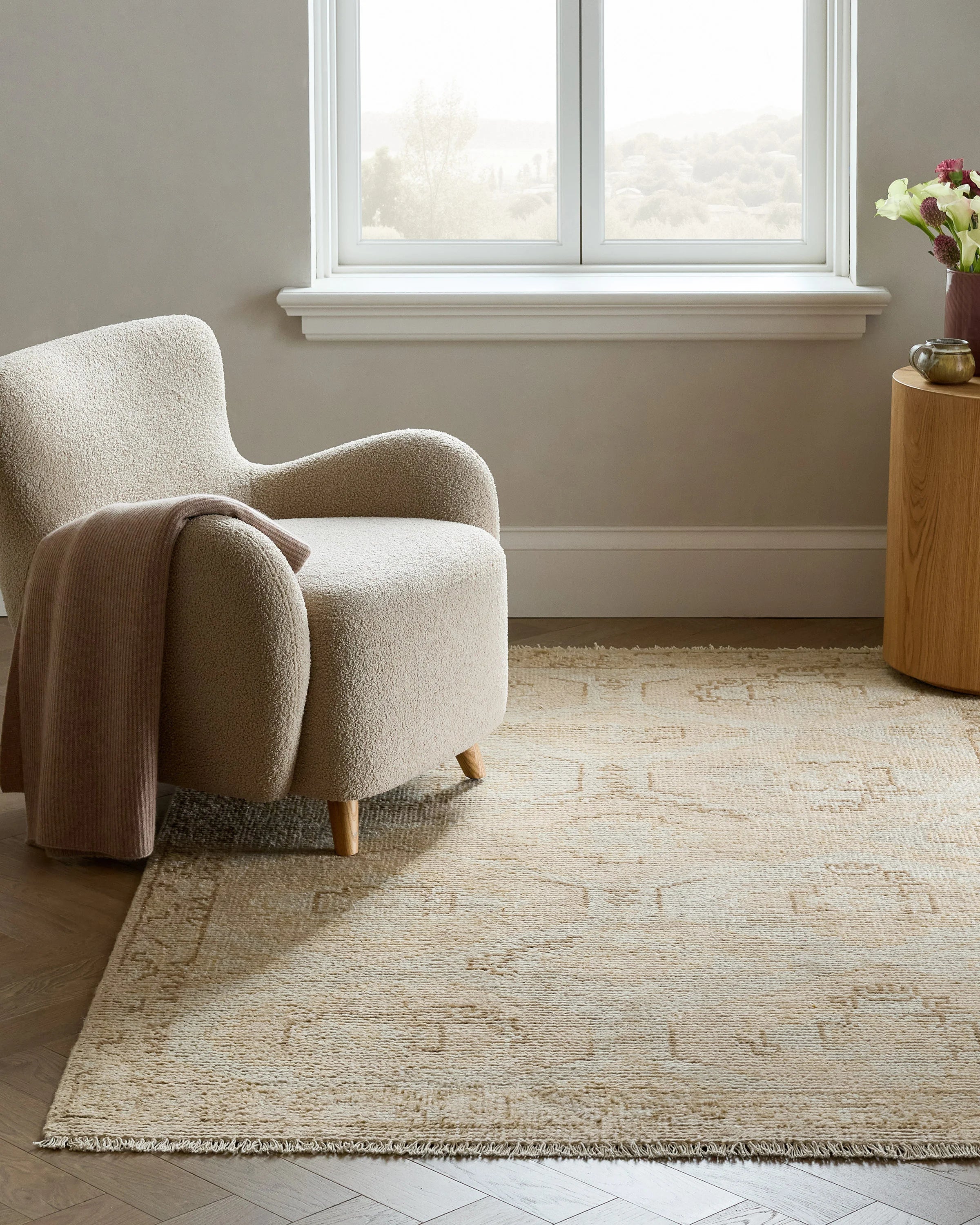 Verona Hand-Knotted Wool Rug - 5' x 8' / Neutral Secondary image