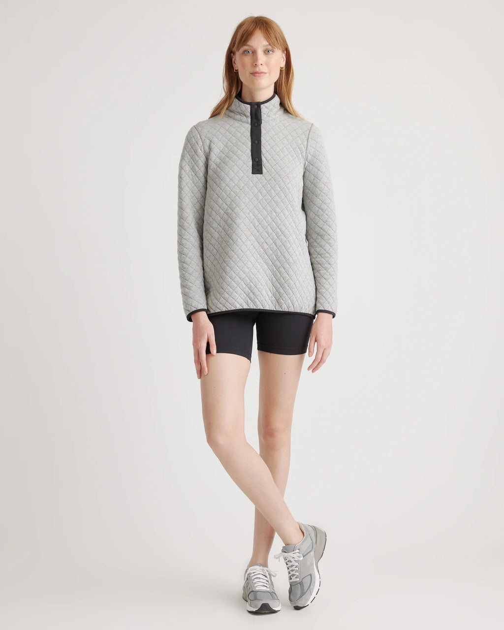 Reversible Quilted Pullover - XS / Charcoal/Grey
