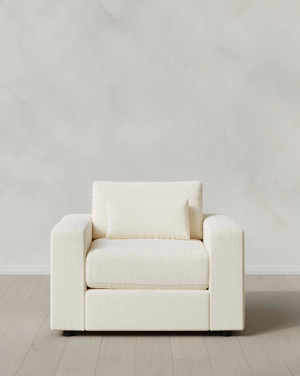 Ashford Deep Seat Chair and a Half in Performance Chenille Linen Blend - 46" / Snow