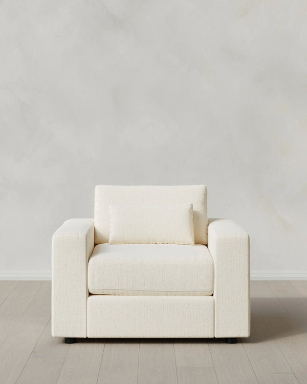 Ashford Deep Seat Chair and a Half in Performance Chenille Linen Blend - 46" / Snow