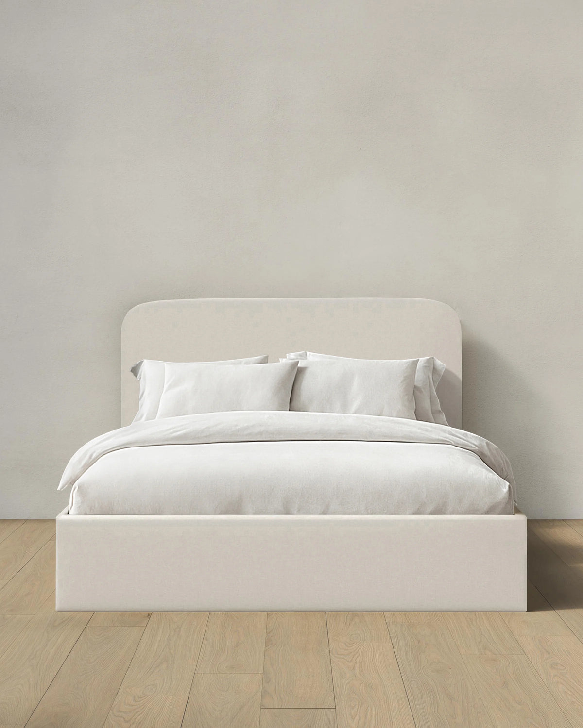 Curved Bed in Performance Linen - Full / Ivory Main image